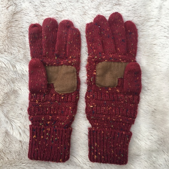 C.C Accessories - C.C Women’s Gloves Warm Red Winter Fall Cozy
